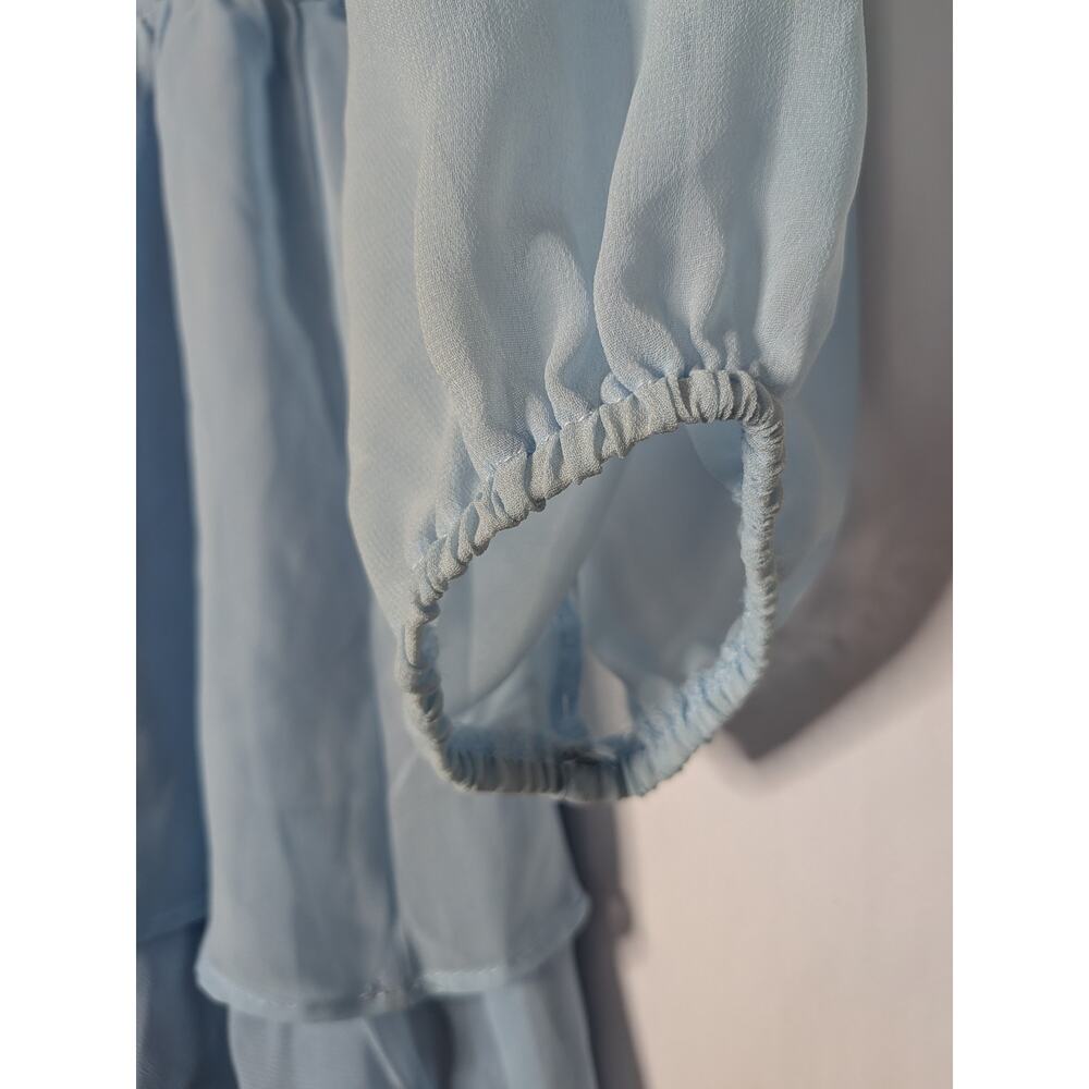 BYINNS squareneck sheer long sleeve ruffle tiered princess dress XL - Picture 11 of 12